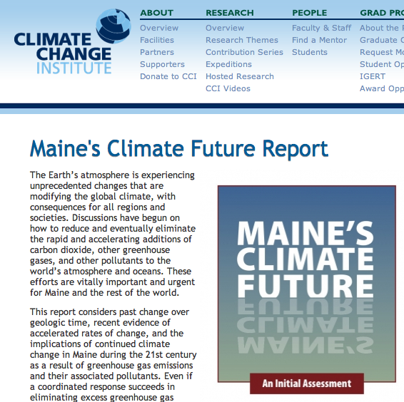 Maine's Climate Future Report