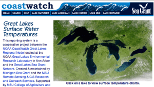 Coastwatch: Great Lakes Surface Water Temperatures