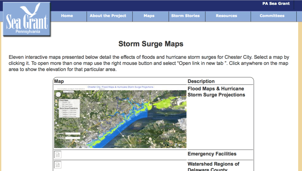Chester City Interactive Inundation Maps